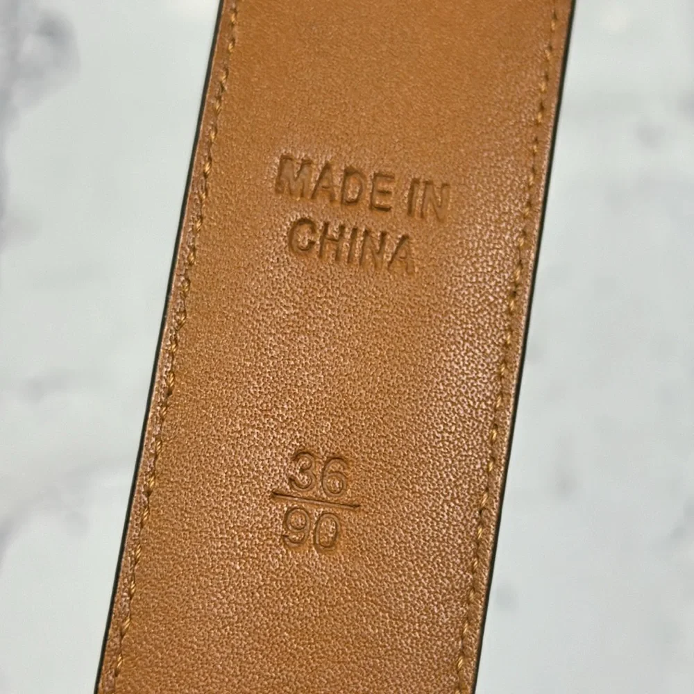 Polo Ralph Lauren Genuine Leather Belt Black with Brass Buckle Horse Logo